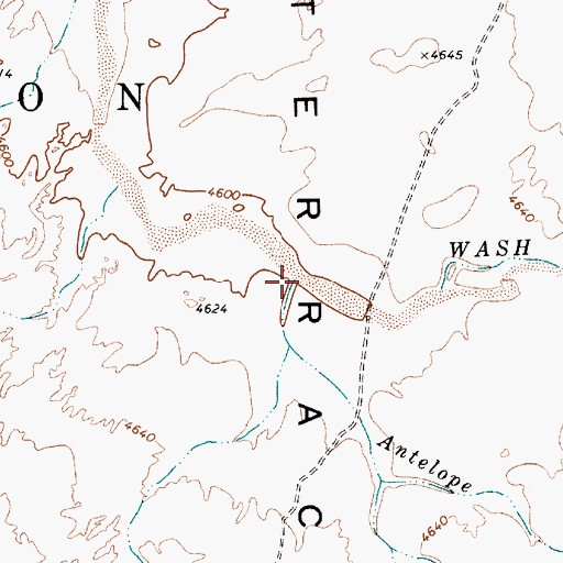 Topographic Map of Antelope Wash, AZ