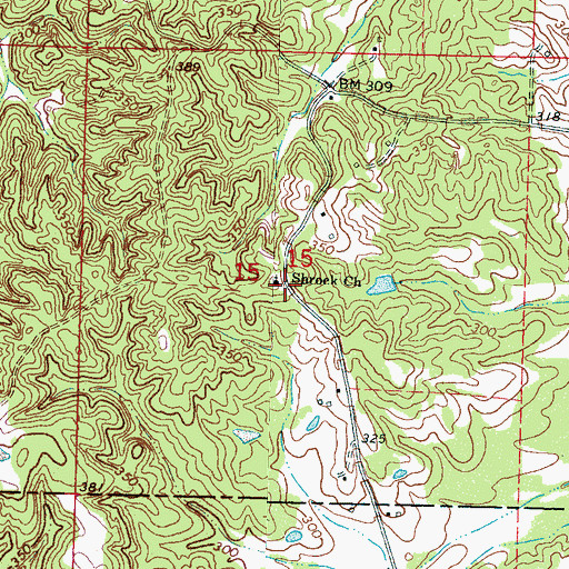 Topographic Map of Shrock School (historical), MS