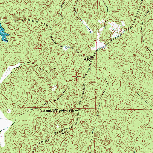 Topographic Map of Snyders Bluff School (historical), MS