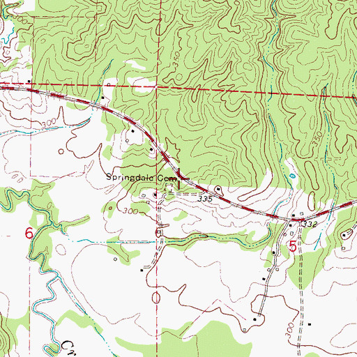 Topographic Map of Springdale Methodist Church (historical), MS