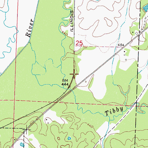 Topographic Map of Steele (historical), MS
