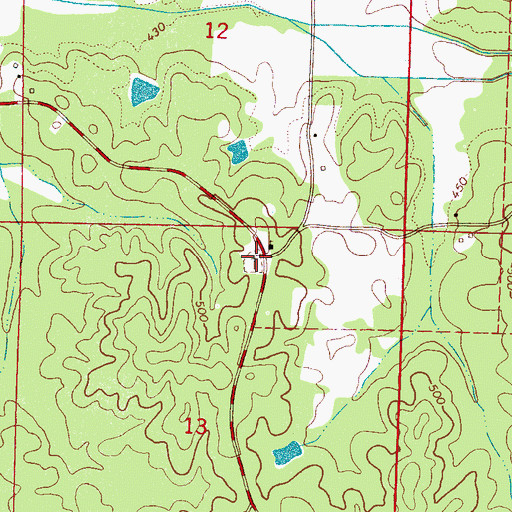 Topographic Map of Tabernacle Cemetery, MS
