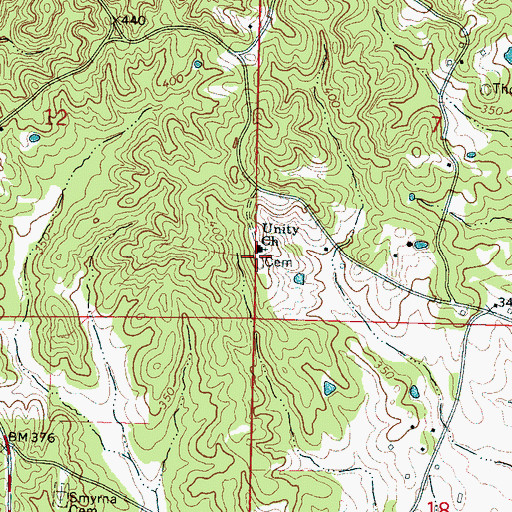 Topographic Map of Unity Cemetery, MS