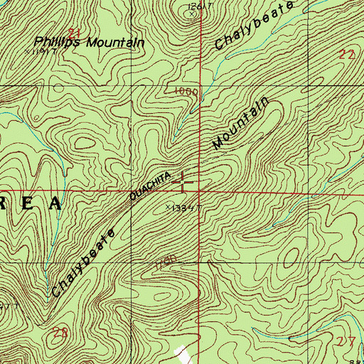 Topographic Map of Chalybeate Mountain, AR