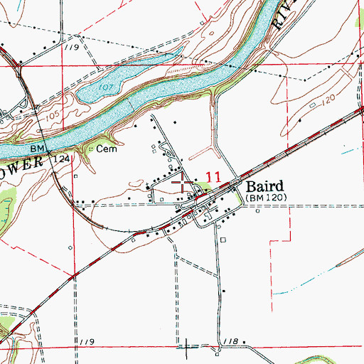 Topographic Map of Baird, MS