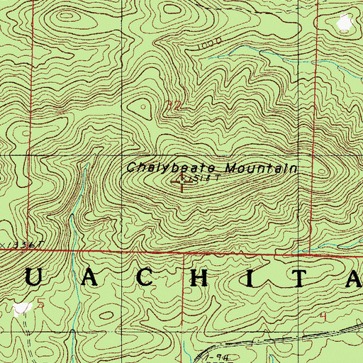 Topographic Map of Chalybeate Mountain, AR