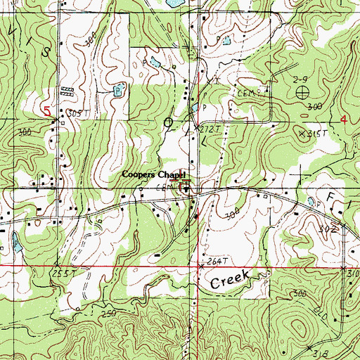 Topographic Map of Cooper Chapel Cemetery, MS
