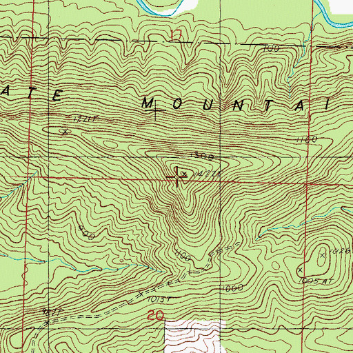 Topographic Map of Chalybeate Mountain, AR