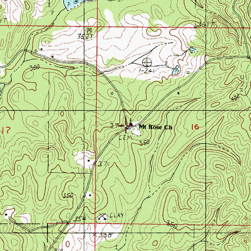 Topographic Map of Mount Rose School (historical), MS