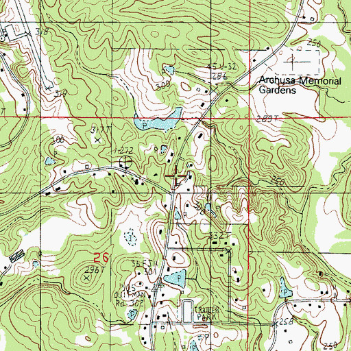 Topographic Map of Palestine Church (historical), MS