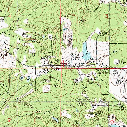 Topographic Map of Quitman Oil Field, MS