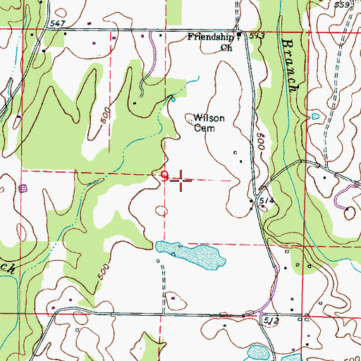 Topographic Map of West Imongalasha (historical), MS