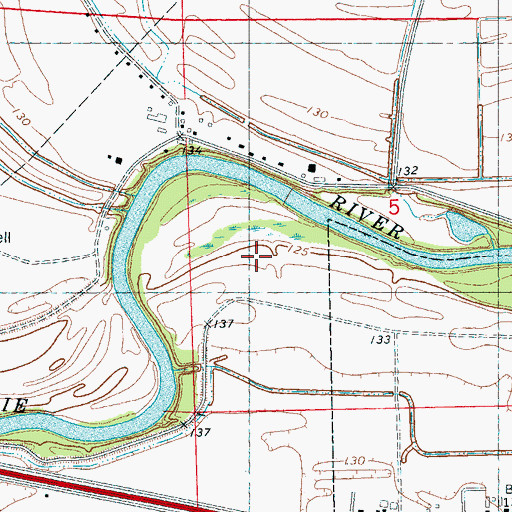 Topographic Map of Fort Moore (historical), MS