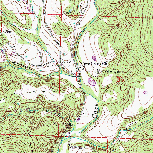 Topographic Map of Chambers Hollow, AR
