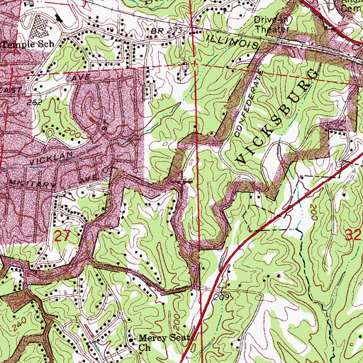 Topographic Map of Fort Garrott (historical), MS