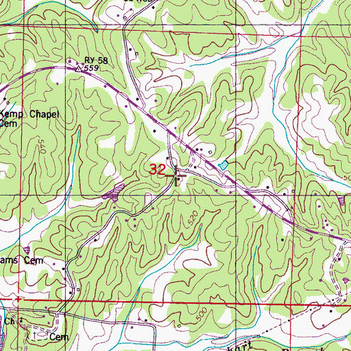 Topographic Map of Floyds Store (historical), MS