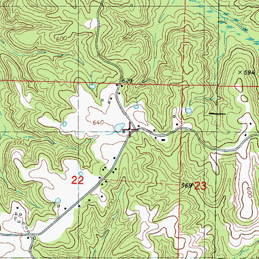 Topographic Map of Routen Store (historical), MS