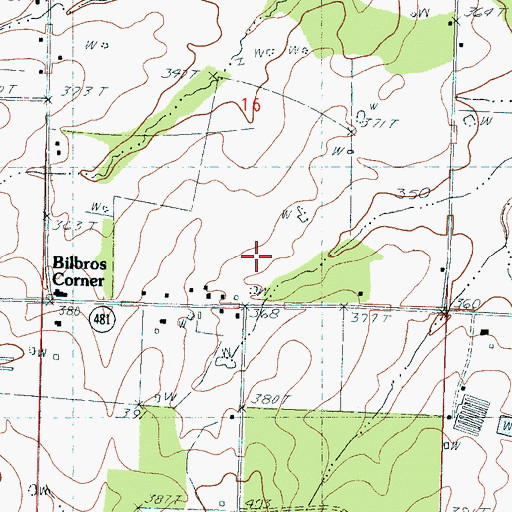 Topographic Map of West Leesburg, MS