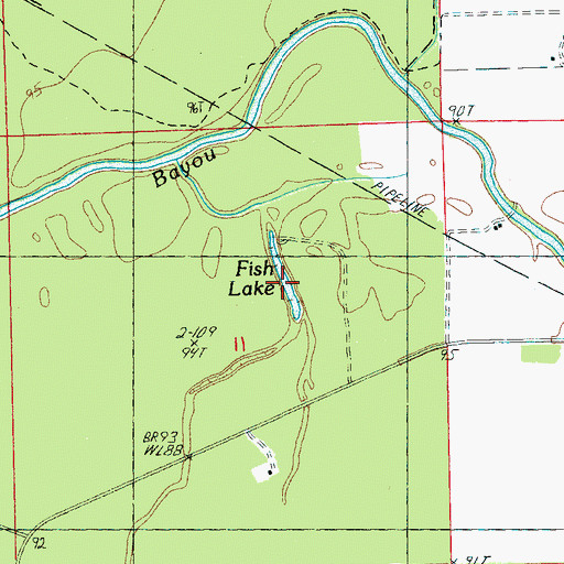 Topographic Map of Fish Lake, MS