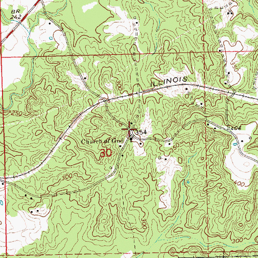 Topographic Map of Hooker, MS
