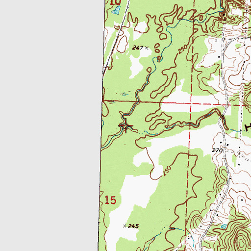 Topographic Map of Hooker Hollow Creek, MS