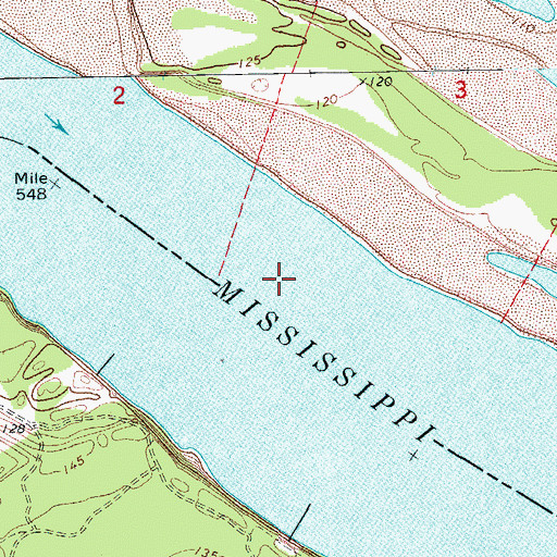 Topographic Map of Ashbrook Cutoff, MS