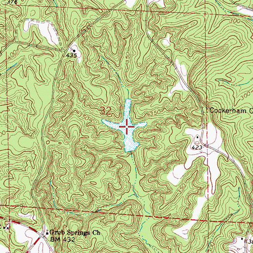 Topographic Map of Cockerham Lake, MS