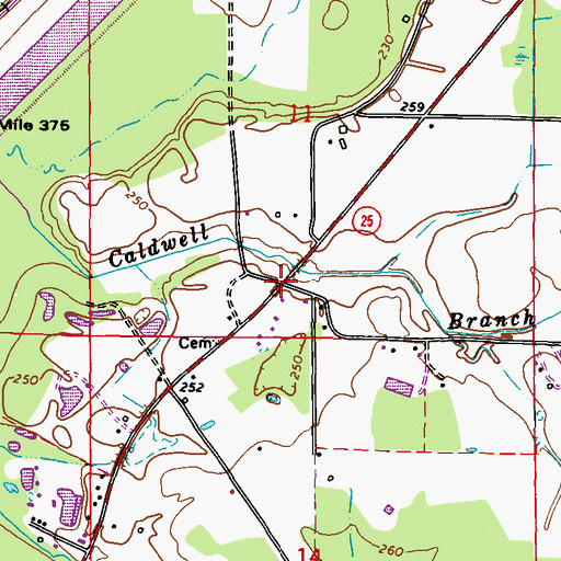 Topographic Map of Flinn, MS