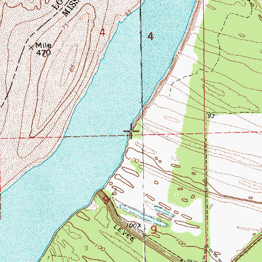 Topographic Map of Arcadia Point, MS