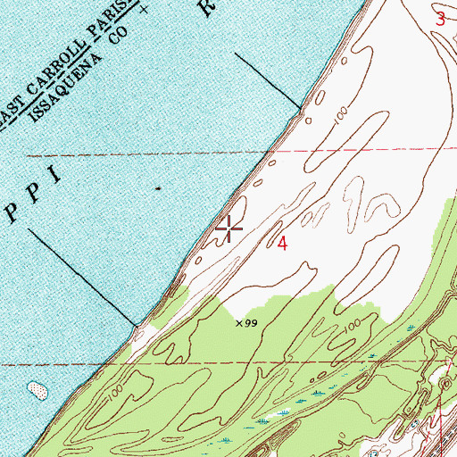 Topographic Map of Holly Ridge Landing, MS