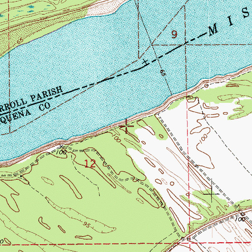 Topographic Map of Shiloh Landing, MS