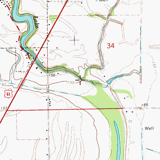 Topographic Map of Alligator Bayou, MS