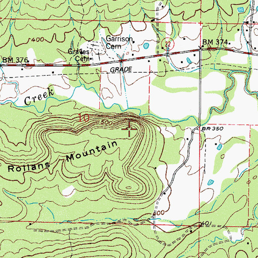 Topographic Map of Charlie Rollans Mountain, AR