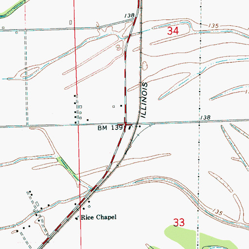 Topographic Map of Dahomy, MS