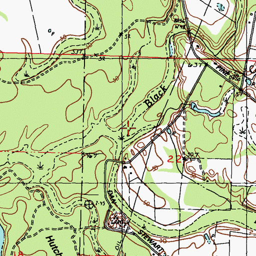 Topographic Map of Pearl River County Game Refuge, MS