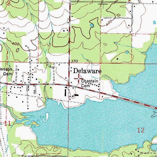 Topographic Map of Chastain Cemetery, AR