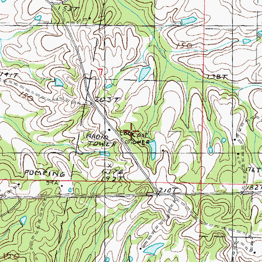 Topographic Map of Buck Branch Lookout Tower, MS
