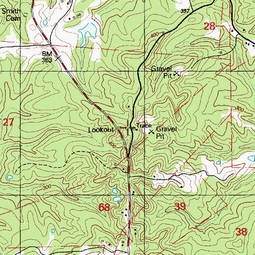 Topographic Map of Church Hill Lookout Tower, MS