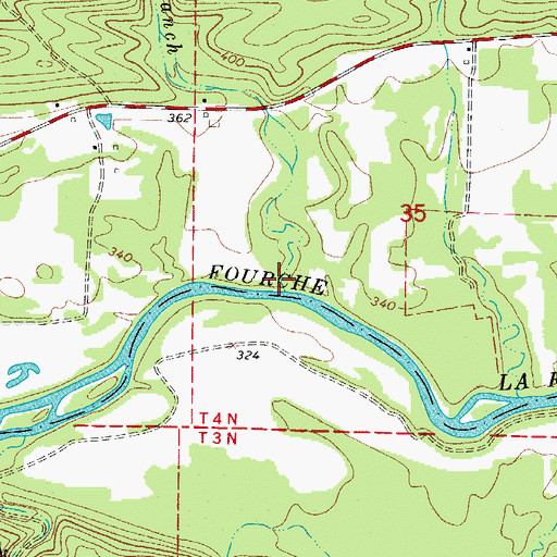 Topographic Map of Cherry Branch, AR