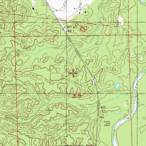 Topographic Map of Crosby Lookout Tower, MS