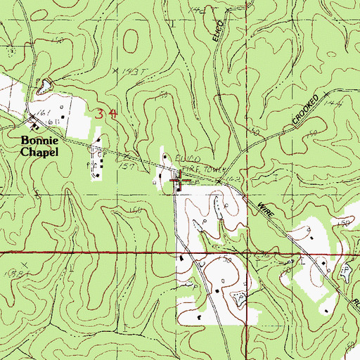 Topographic Map of Elico Lookout Tower, MS