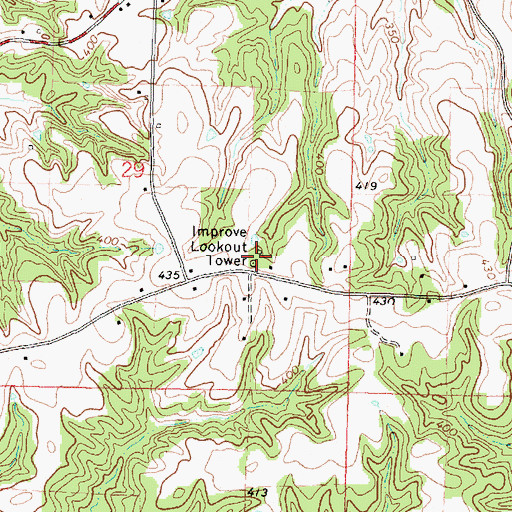 Topographic Map of Improve Lookout Tower, MS