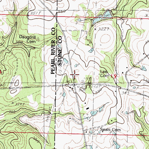 Topographic Map of Lee Lookout Tower, MS