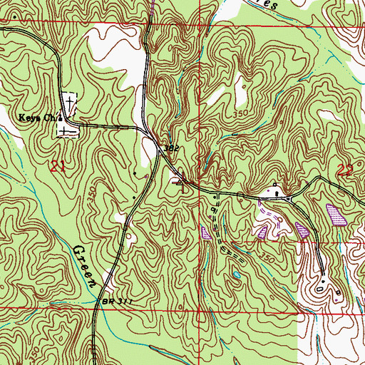 Topographic Map of McHenry Lookout Tower, MS