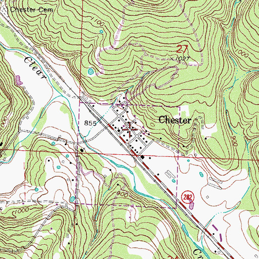 Topographic Map of Chester, AR