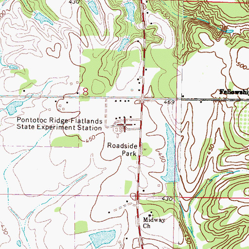 Topographic Map of Pontotoc Ridge-flatlands State Experiment Station, MS