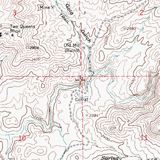 Topographic Map of Little Gold Gulch, AZ