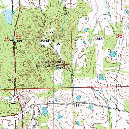 Topographic Map of Raymond Lookout Tower, MS