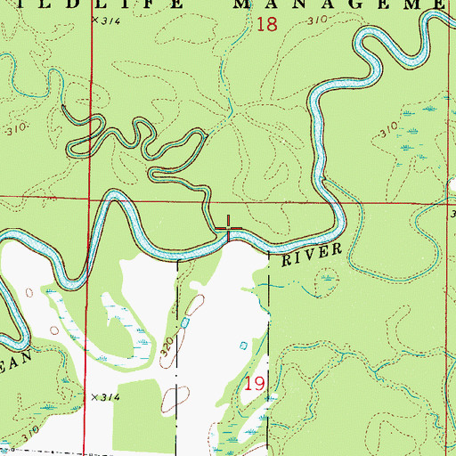 Topographic Map of Chickalah Creek, AR