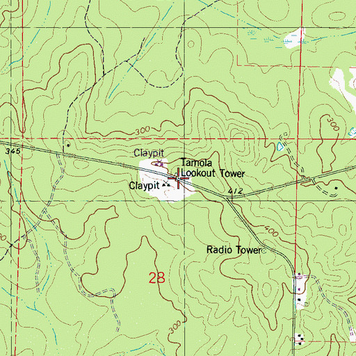 Topographic Map of Tamola Lookout Tower, MS